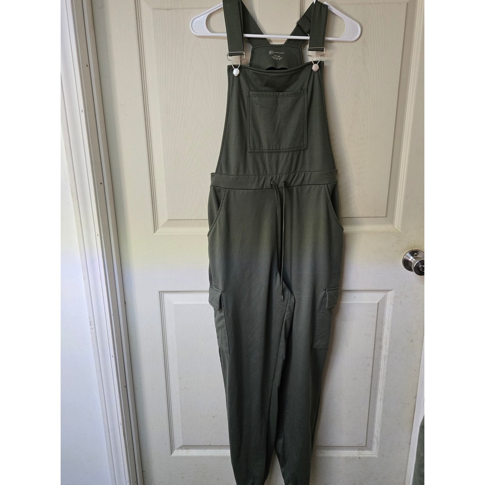 No Boundaries Olive Green Cargo Jogger Overalls Womens Large 11-13